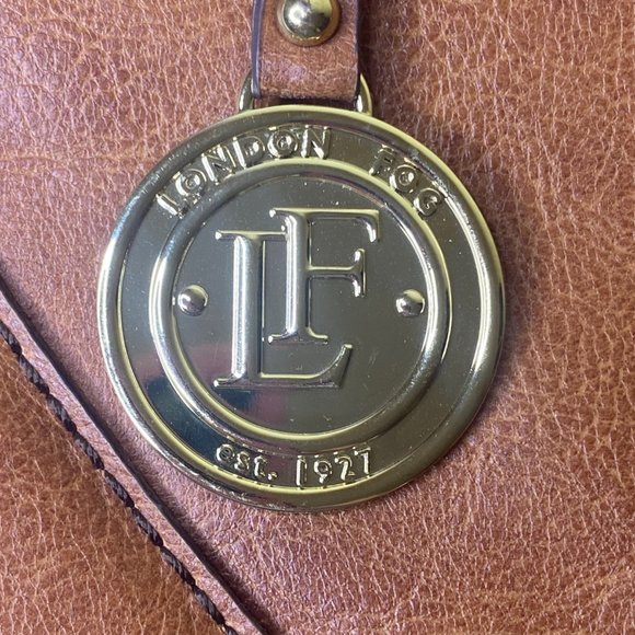 London Fog Brown Leather Hand or Shoulder Bag w/Adjustable & Removable Strap - Picture 5 of 15